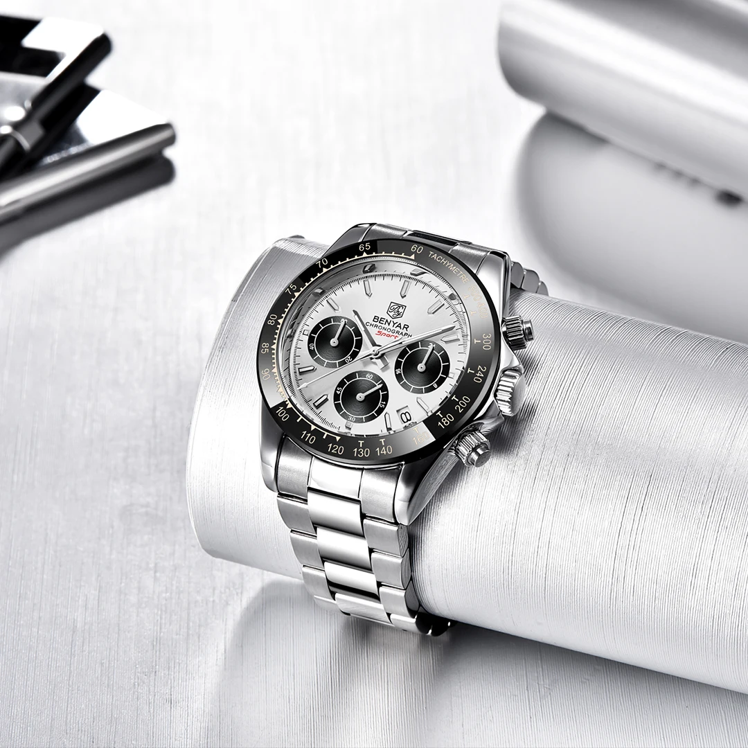 

2021 New Men Quartz Wristwatches 30M Waterproof Sport Diver Watch Luxury Stainless Steel Chronograph Watches reloj hombre
