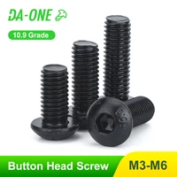 102050 pcs grade 10 9 socket head button head machine screws bolt m2 m2 5 m3 m4 m5 m6 hex hexagon socket allen screw bolts