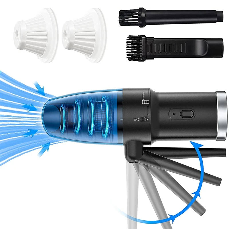 

OPOLAR Cordless Air Duster&Vacuum 2-In-1,Handheld Air Blower,USB Rechargeable Air Spray Cleaner With 2 Filters Electric