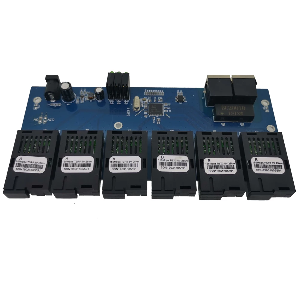 Конвертер 6F2E 10/100 м для быстрого Ethernet 25 км волоконно оптический медиаконвертер