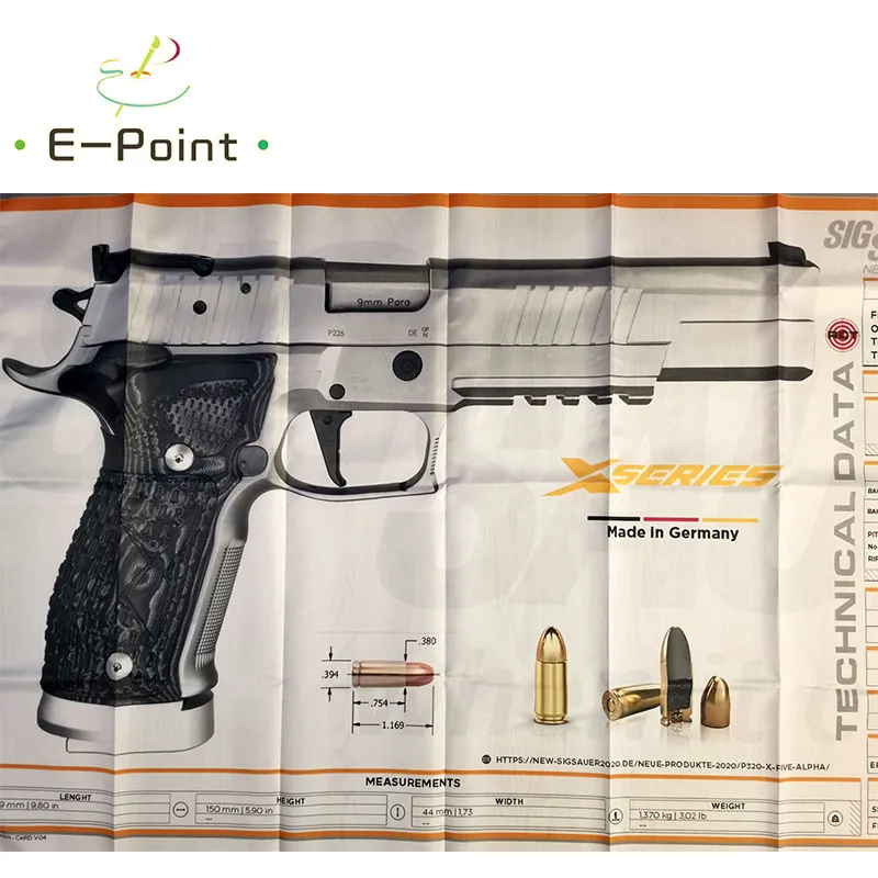 Пистолетный флаг серии Sig Sauer P226 X размер 3 фута * 5 футов (90*150 см) рождественские
