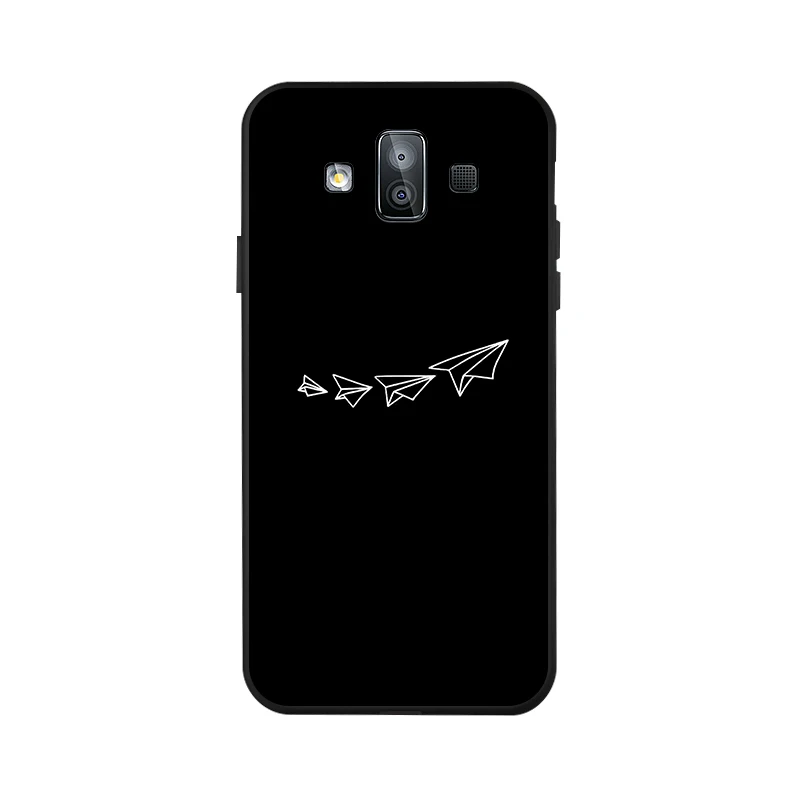 Мультяшный Мягкий Силиконовый ТПУ черный чехол для Samsung Galaxy J4 J5 J6 J7 J8 2018 2017 2016 Duo Max