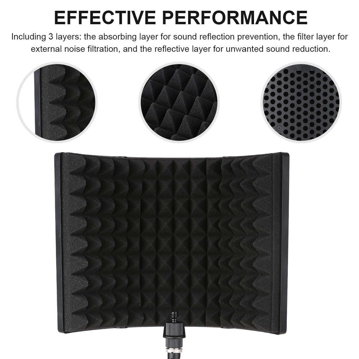 

Foldable Microphone Isolation Screen Acoustic Isolation Shield with Stand for Recording Studio Sound Absorbing Studio Equipment