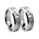 Парные кольца из нержавеющей стали серебряного цвета, супернатуральный крест, Женское и мужское кольцо, обручальное, свадебный подарок, модные ювелирные изделия