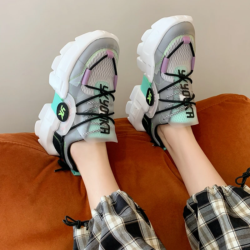 

Women Chunky Shoes 2021 Autumn Brand Design Sneakers Ladies Vulcanized Shoes Fashion Casual Platform Sneakers Women Zapato Mujer