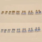 Круглые серьги-гвоздики всех размеров от 2 мм до 8 мм, из нержавеющей стали 316l, классические, AAA, белые циркониевые серьги, не выцветают, не вызывают аллергию