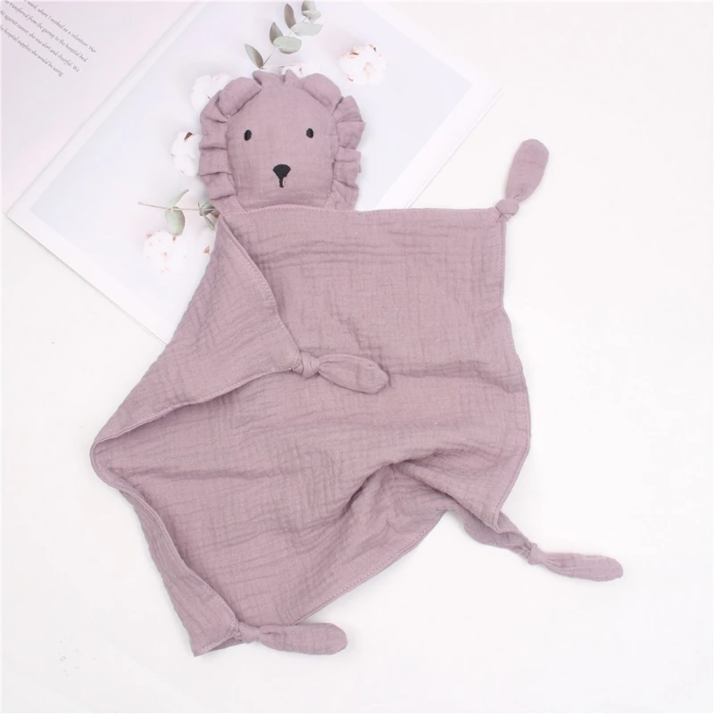 

97BC Baby Soother Appease Towel Bib Soft Animal Lion Doll Teether Infants Comfort Sleeping Nursing Cuddling Blanket Toys
