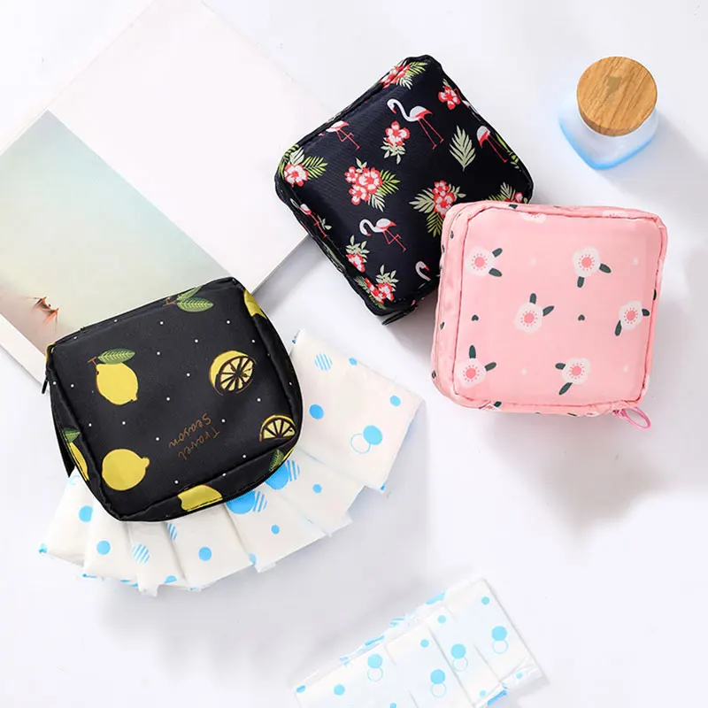 Модные женские маленькие косметички дорожные мини гигиенические салфетки