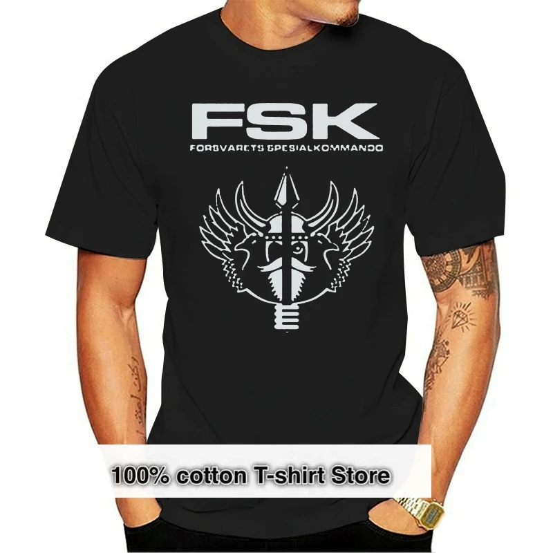 

2019 Fashion brand casual New Norwegian Norway Army Special Forces Forsvarets Spesialkommando Fsk T-Shirt Double Side Tees