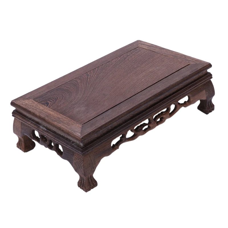 Прямоугольная скульптура Будды из красного дерева с изображением тигра