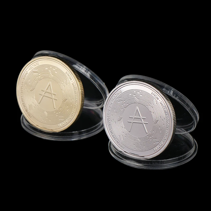 

Коллекционная криптовалюта, золотая монета Ada Cardano, отличный подарок, серебряная монета