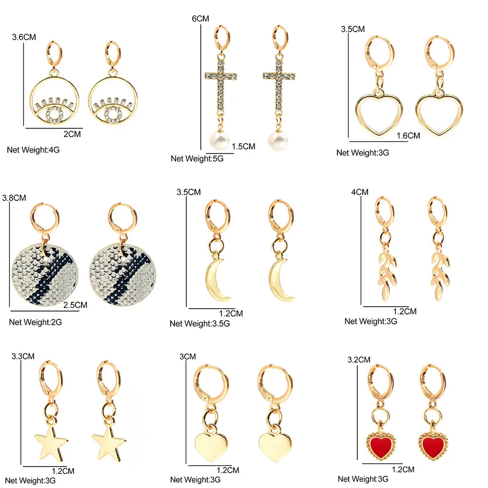 JJFOUCS новинка маленькие серьги-кольца для женщин простое Золотое сердце крест