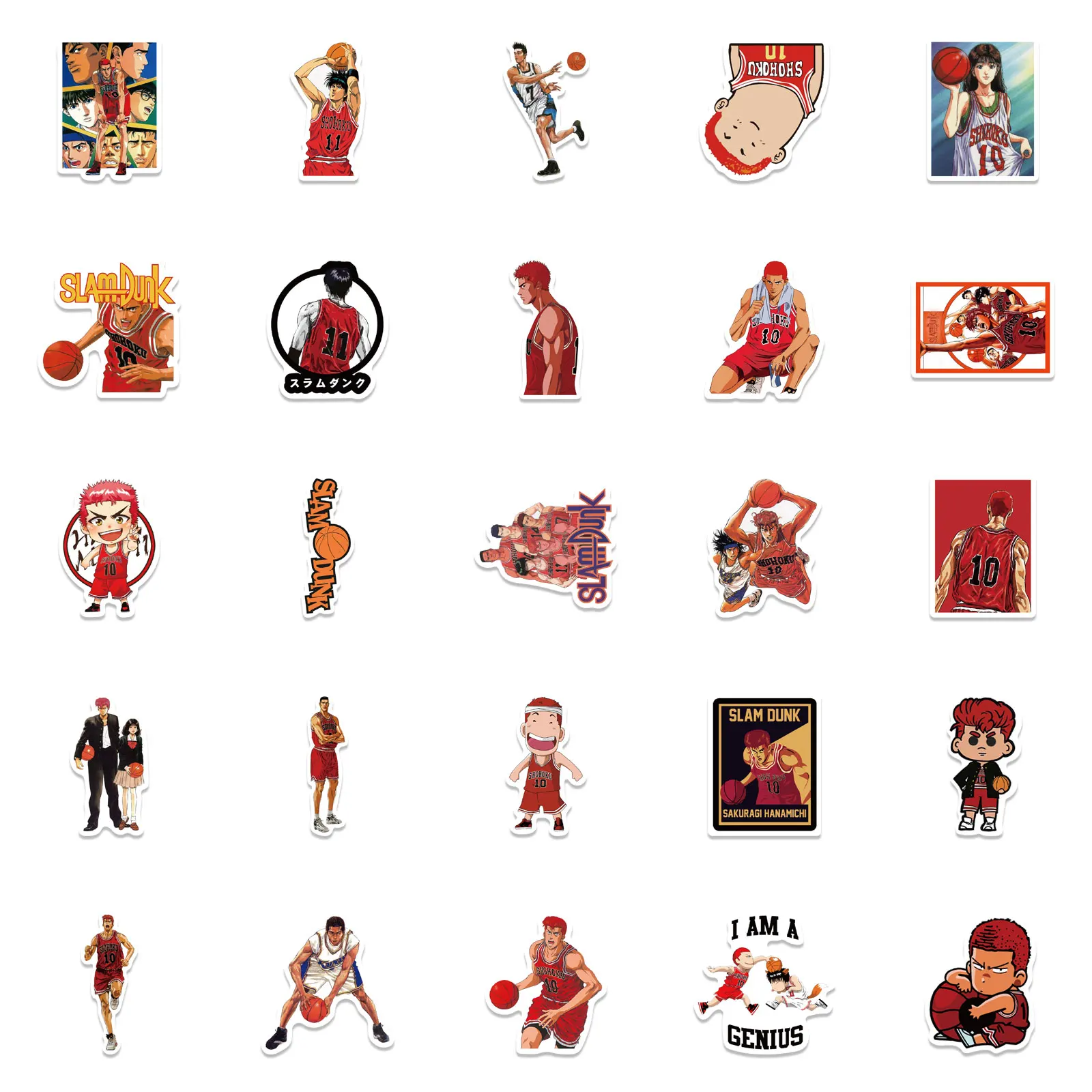 Наклейки ПВХ для велосипеда комические наклейки 25/50 шт. Slam Dunk классические