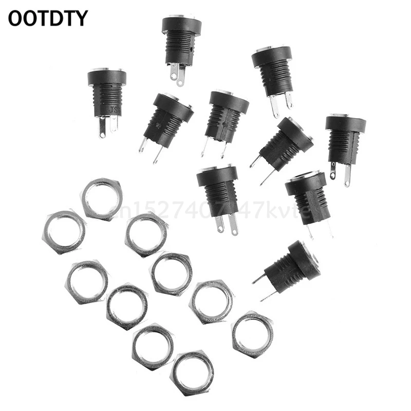 Новый блок питания Женский Джек Панель Крепление Разъем 5 мм 2 1 адаптер 10