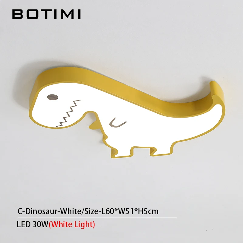 C-Yellow-White Light Светодиодный потолочный светильник для детской спальни с изображением BOTIMI из мультфильма, современный желтый металлический потолочный светильник для мальчиков - Цвет корпуса: C-Yellow-White Light