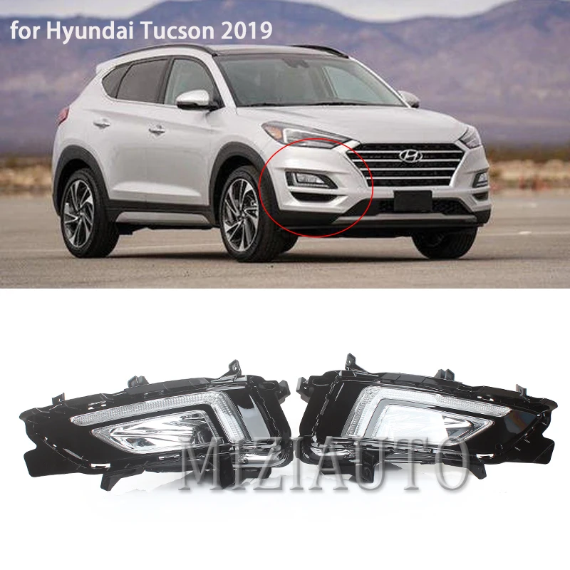 MIZIAUTO1pair дневной свет для hyundai Tucson белые светодиодные Drl дневные ходовые огни 12 В Abs Передние противотуманные фары крышка автомобиля Стайлинг