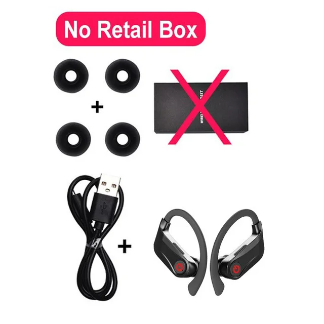 Black Мощность HBQ Pro TWS Bluetooth 5,0 беспроводные наушники 6D стерео спортивные наушники с Ушными крючками водонепроницаемые наушники с дисплеем питания HBQ Q62 - Цвет: Black