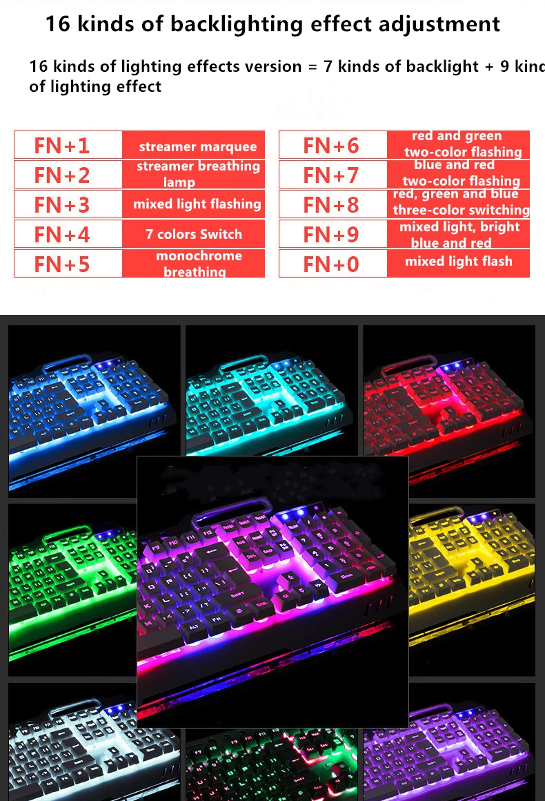 Игровая механическая клавиатура с мышью Проводная RGB подсветка геймерская для