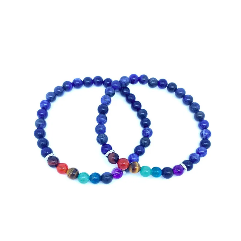 

6mm 8mm Natural Sodalite Top Grade Gemstone 7 Chakra Bracelet Yoga Lovers Cure Energy Crystal String Beads Wealth Healthy Purify