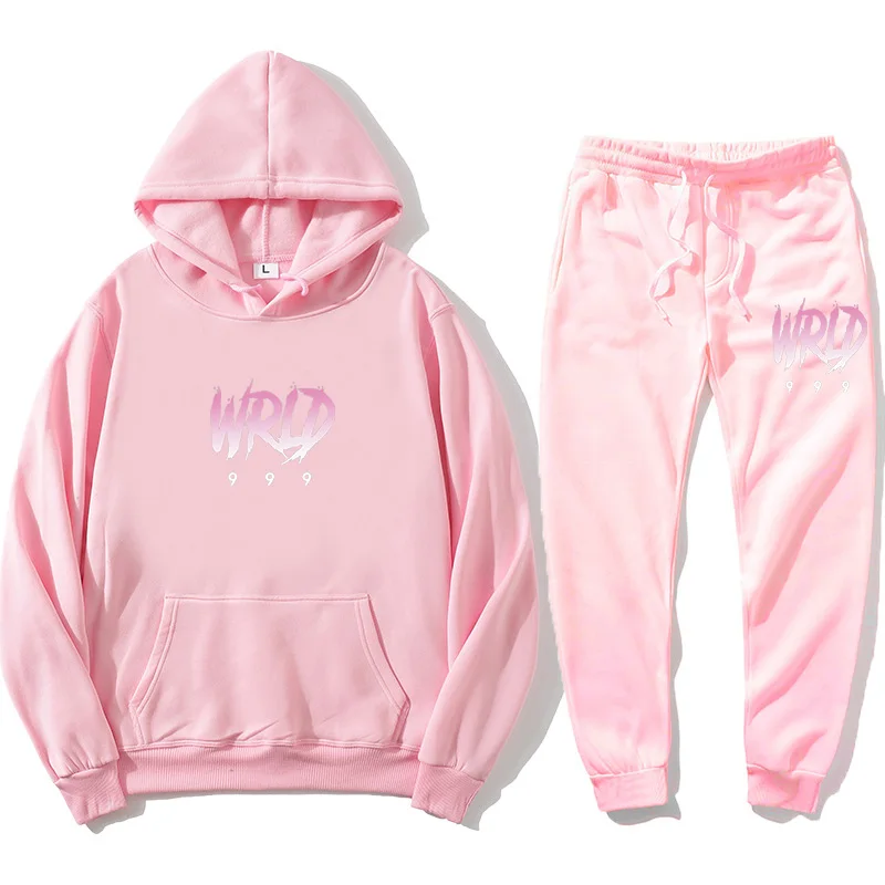 

2020 black and white red J UICE Wrld hoodie + pants suit sweatshirt juice wrld juice wrld juicewrld trap rap rainbow fault juic