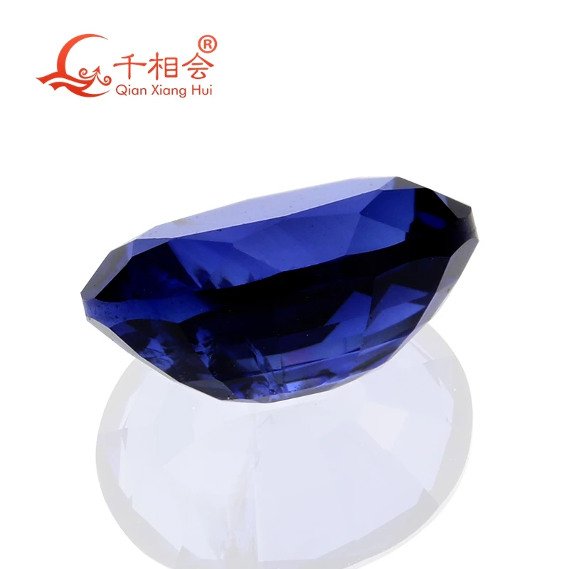 Thailand cut 34# blue oval shape Artificial Sapphire corundum gem stone with cracks and inclusions | Украшения и аксессуары