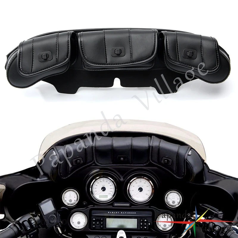 

1 х ветрового стекла для Harley Electra Street Glide Touring 1996-2013 w/лобового стекла автомобиля 3 карман лобовое стекло в форме крыла летучей мыши сумка для обтекателя
