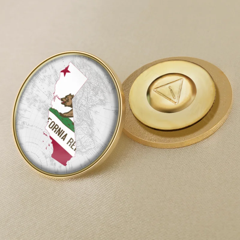 Застежка для лацканов/Броши/значки флага штата Калифорния США | Украшения и