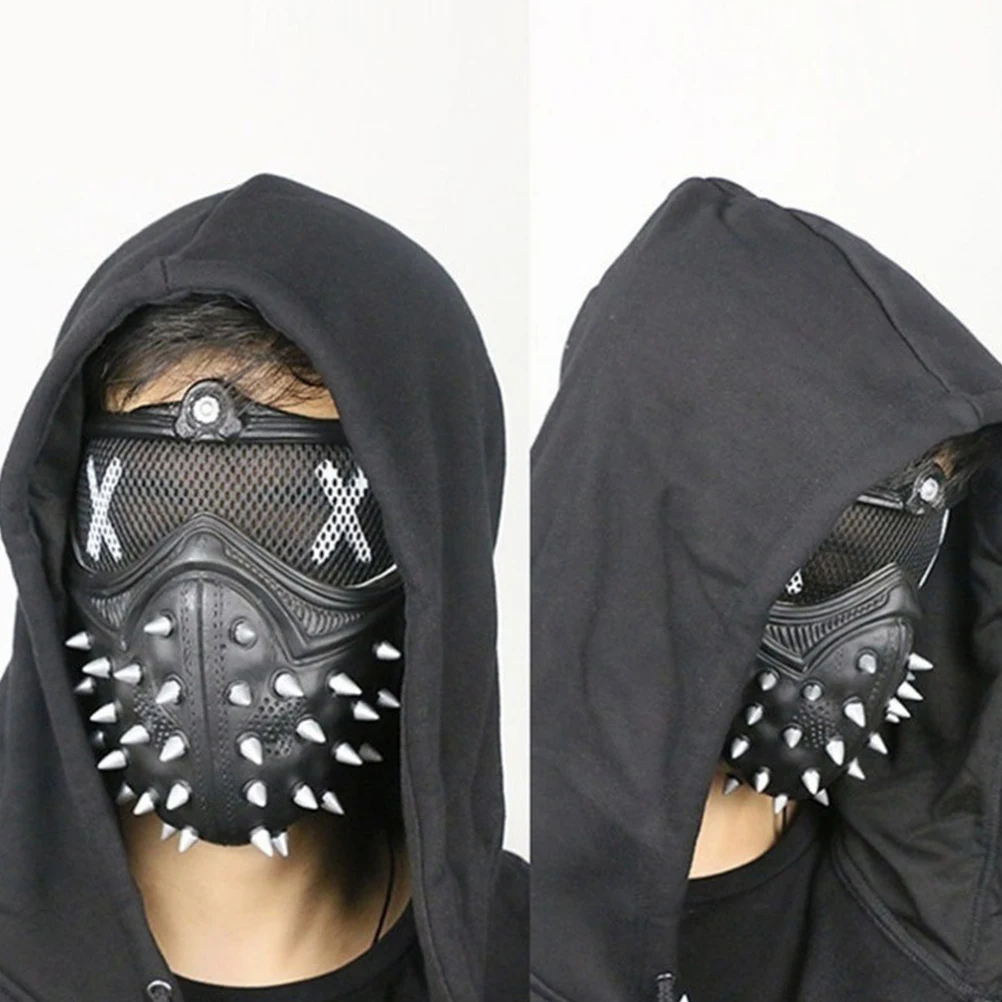 Маска в стиле стимпанк с заклепками страшная маска ужаса полумаска для