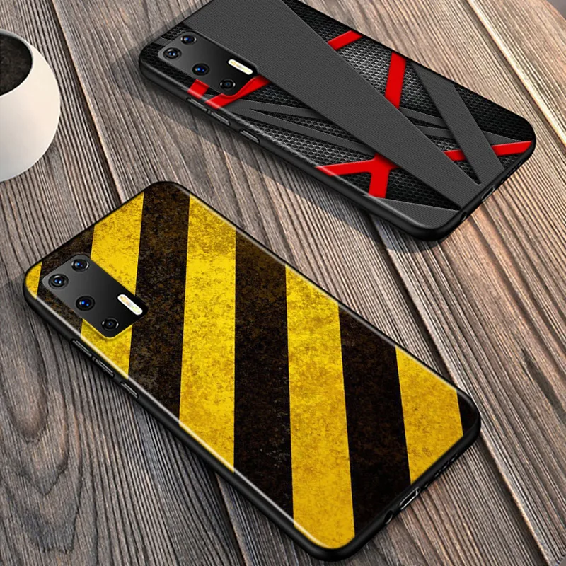 

Tire Tyre Tread Texture For Huawei P40 P30 P20 Pro P10 P9 P8 Lite E Plus 5G 2019 Phone Case Bright Black Silicone Cover