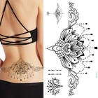 Временные татуировки на нижнюю часть спины 1 шт., фэнтезийные ненастоящие татуировки для женщин и девушек, водостойкие наклейки с бабочками и цветами для взрослых