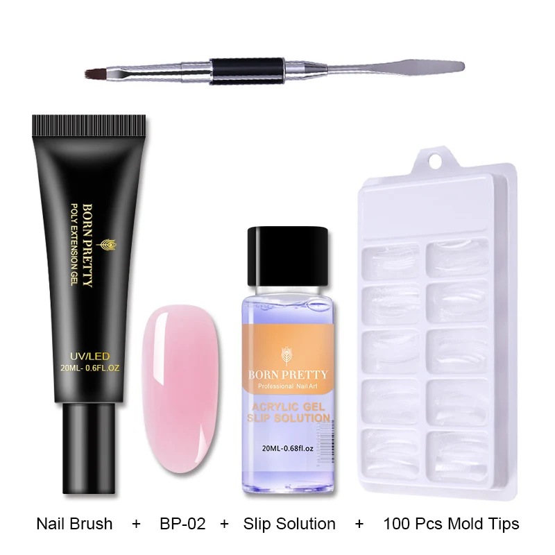 Set 12 BORN PRETTY розовый Обнаженная ногтей быстрое строительство поли гель 20 мл желе Builder палец УФ-гель продолжительного действия лак - Цвет: Set 12