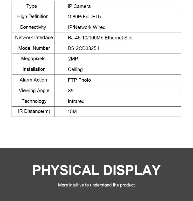 HIKVISION DS-2CD3325-I китайская версия 2MP 1080P купольная IP камера IR 30M Поддержка ONVIF PoE P2P приложение мобильное управление наружное использование