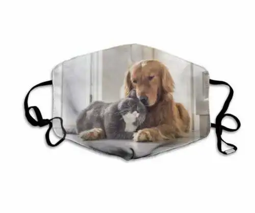 

Cats Love Dogs Face Mask Halloween Christmas Face Mask Washable Reusable 3D