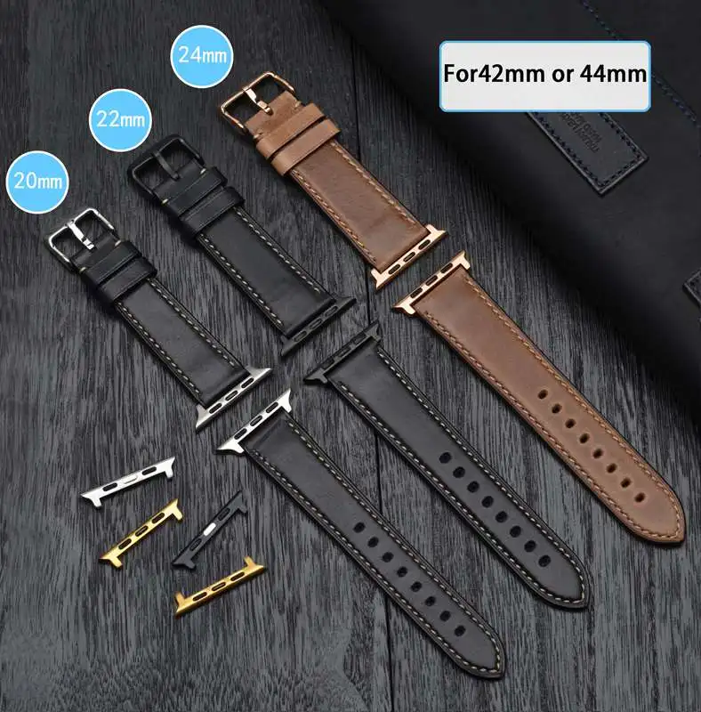 Anbeer ремешки для часов Apple 38 мм 40 42 44 кожаный ремешок iWatch мужской сменный Браслет