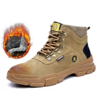 Защитная Рабочая обувь для мужчин; Светильник со стальным носком; Рабочие ботинки; Мужские Ботинки Martin из воловьей кожи с защитой от проколов
