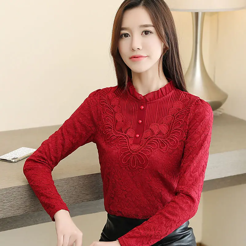 Женская флисовая блузка с длинным рукавом и высоким воротником размеры до 5XL |