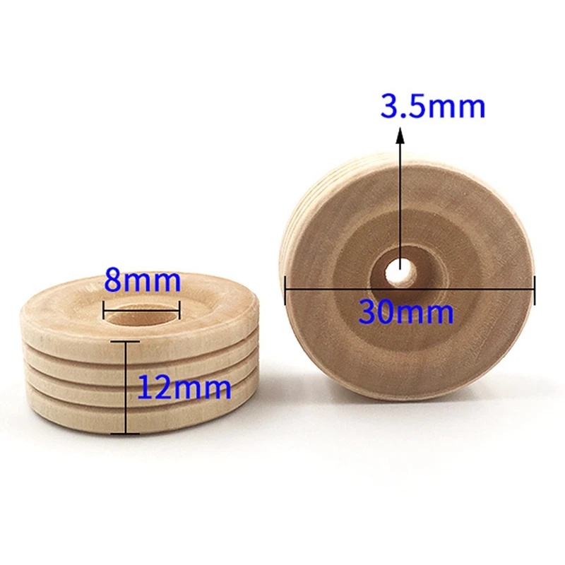 

50Pcs Wooden Wheels Interesting Portable Crafts Supplies Handmade Toy Wheels Toy Accessories for Kids Children