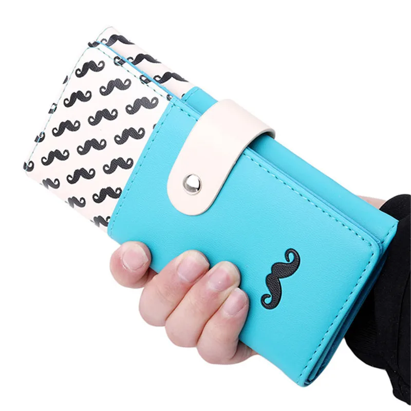 Модный милый Длинный кошелек для женщин из искусственной кожи с рисунком бороды
