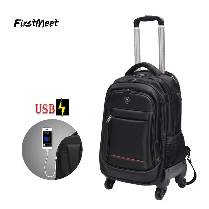 New USB Multifunction Rolling Luggage bag 18 inch Spinner Backpack Shoulder Travel Bag Casters Trolley Carry On Wheel School Bag