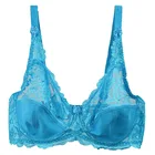 Женская одежда, бюстгальтер с цветочным кружевом, без подкладки, без подкладки, пуш-ап, с полной чашкой B, CD, E, бюстгальтер с большим бюстом, хорошее эластичное нижнее белье bh B21