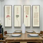 Традиционная китайская каллиграфия сердца сутра, лотос, холст, печать, живопись, плакат, искусство, Настенная картина для гостиной, домашний декор