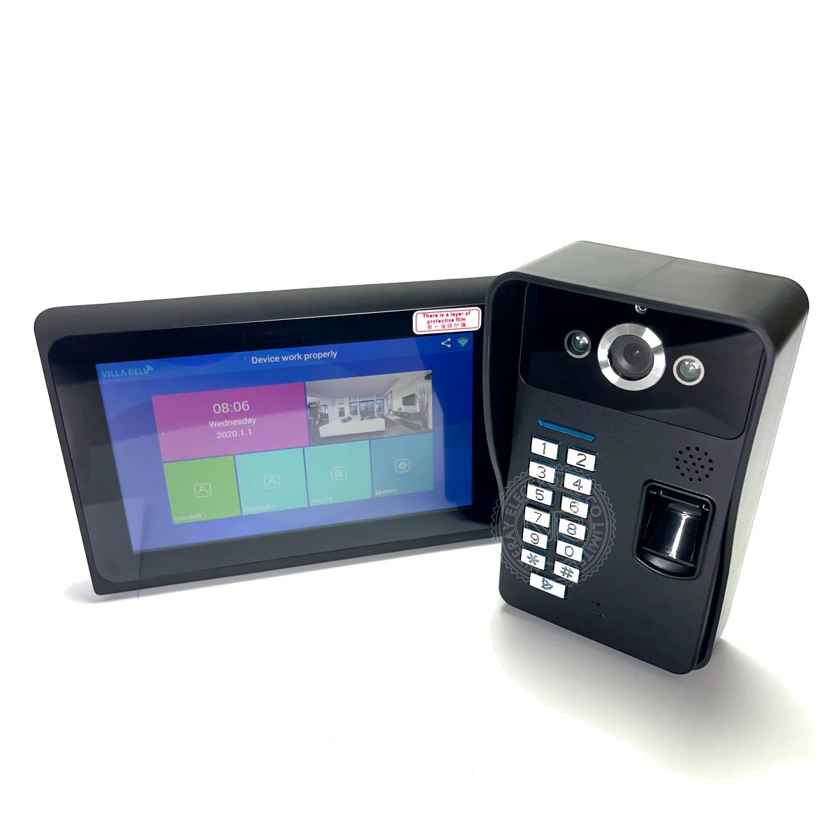 Видеодомофон 7 дюймов 2 монитора Wi-Fi сканер отпечатков пальцев RFID домофон с