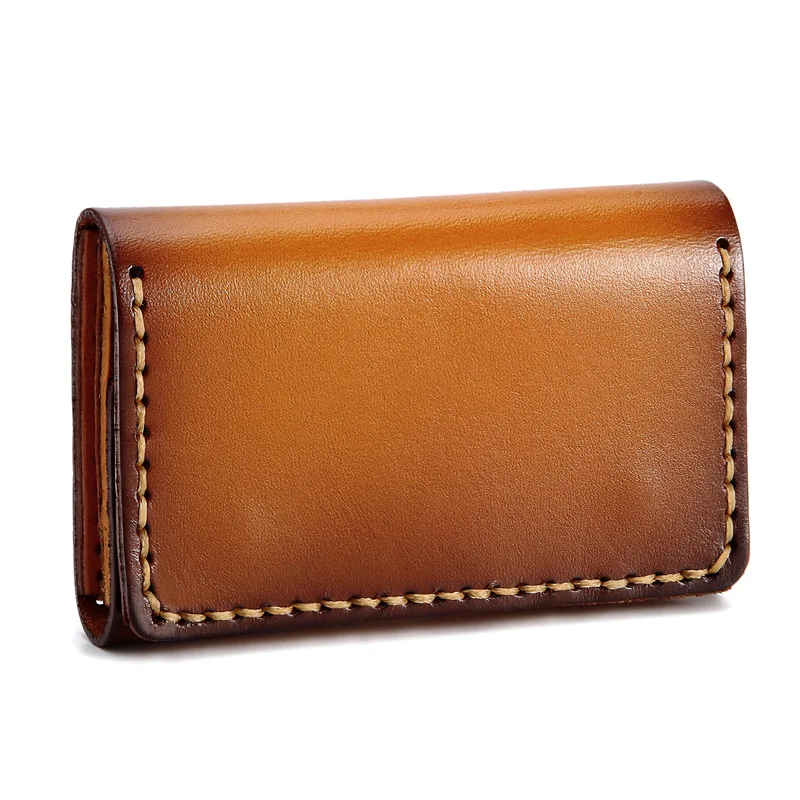 Первый слой воловьей кожи ручной работы Ретро мужской и женский кошелек для