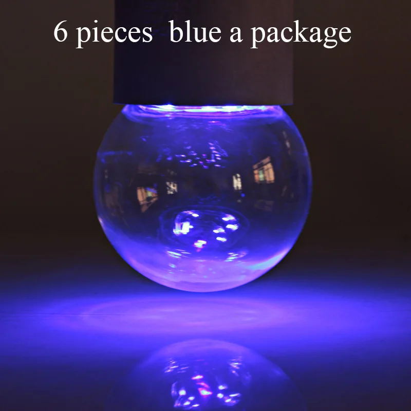 6pcs blue 6 шт. лампадин Светодиодная лампа E27 B22 6 цветов 12 в 24 в 110 В 220 В мини шар пузыря 360 градусов энергосберегающая лампа G45 ночные лампы - Испускаемый цвет: 6pcs blue