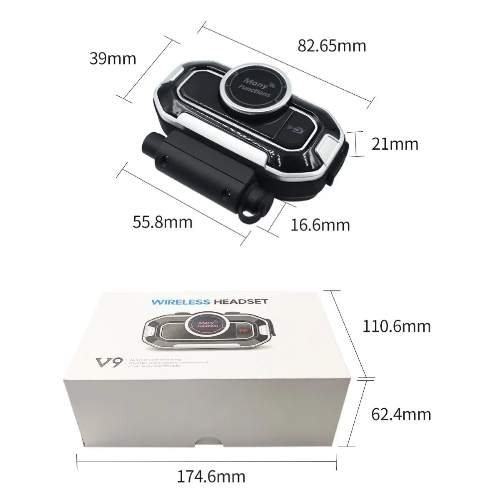 

Motorcycle Helmet Headset Waterproof Bluetooth 5.0 Intercom FM Radio Motorbike Auto Answer Calling Voice Assistant