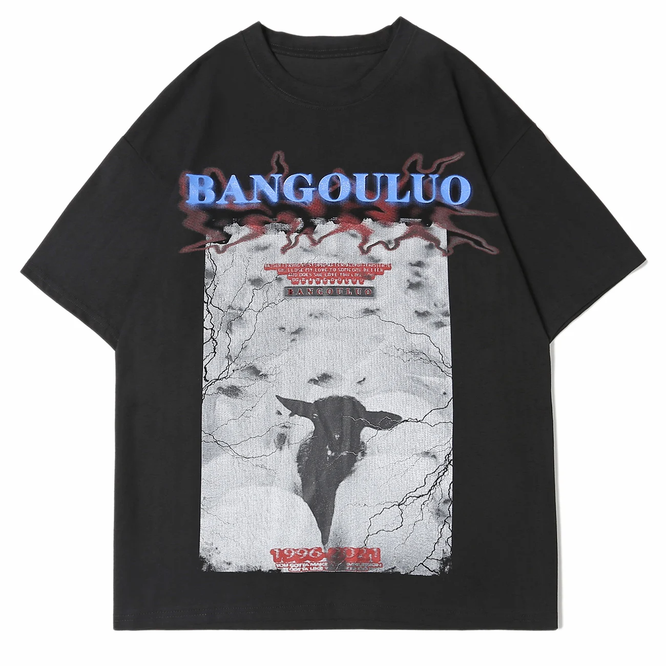 

LACIBLE Summer Hip Hop Streetwear Harajuku Unisex Tshirts Women Animal Sheep Print Short Sleeve Cotton T-Shirts Loose Tees Men