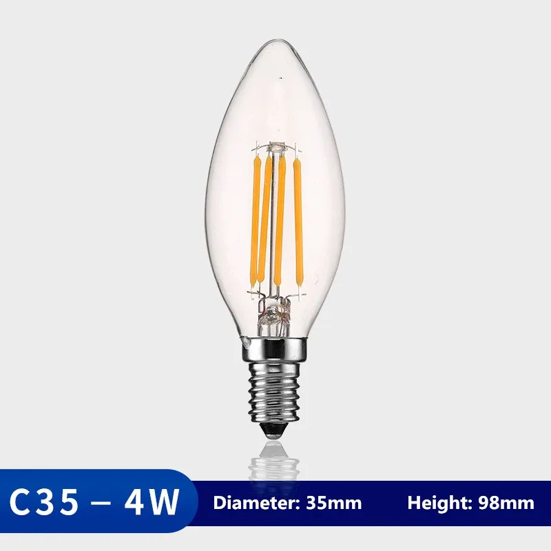 Лампа Эдисона винтажная ретро-декор лампа накаливания 40 Вт 220 В C35 C35L 2 4 6 свеча