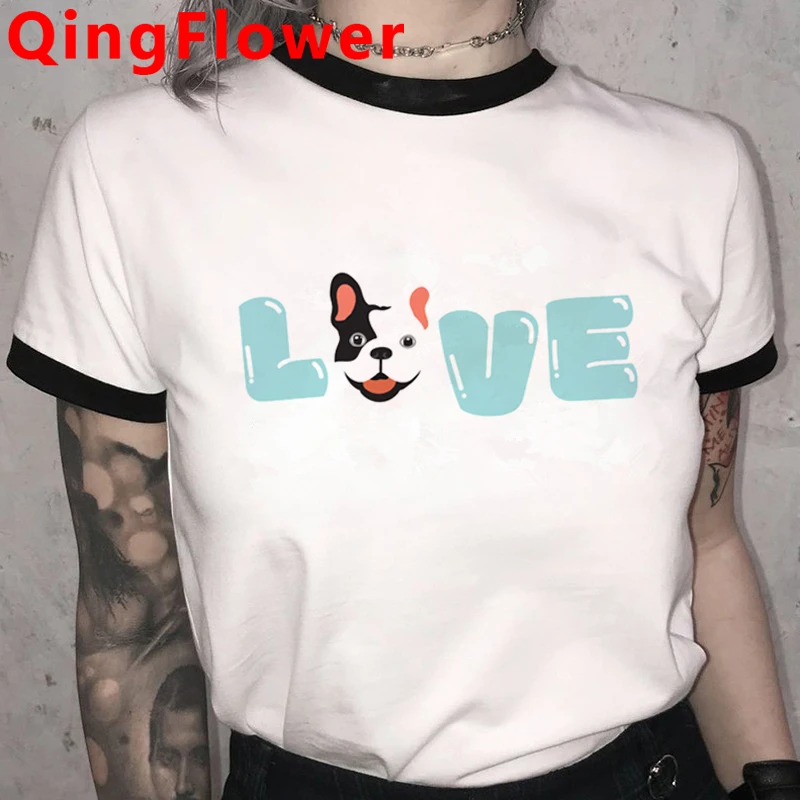 

French Bulldog tshirt clothes women harajuku kawaii ulzzang print japanese couple t-shirt t shirt tumblr