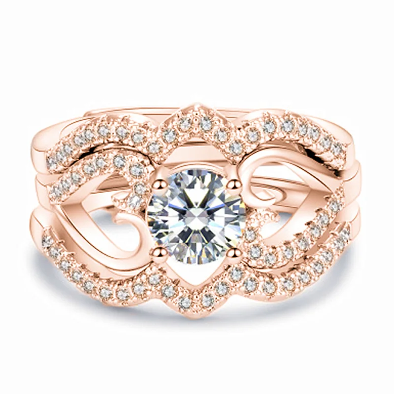 

Подвески в виде сердца из розового золота ювелирные наборы кольцо для девочек-гостей на свадьбе палец Бижу 2021 тренд с серебряным покрытием ...