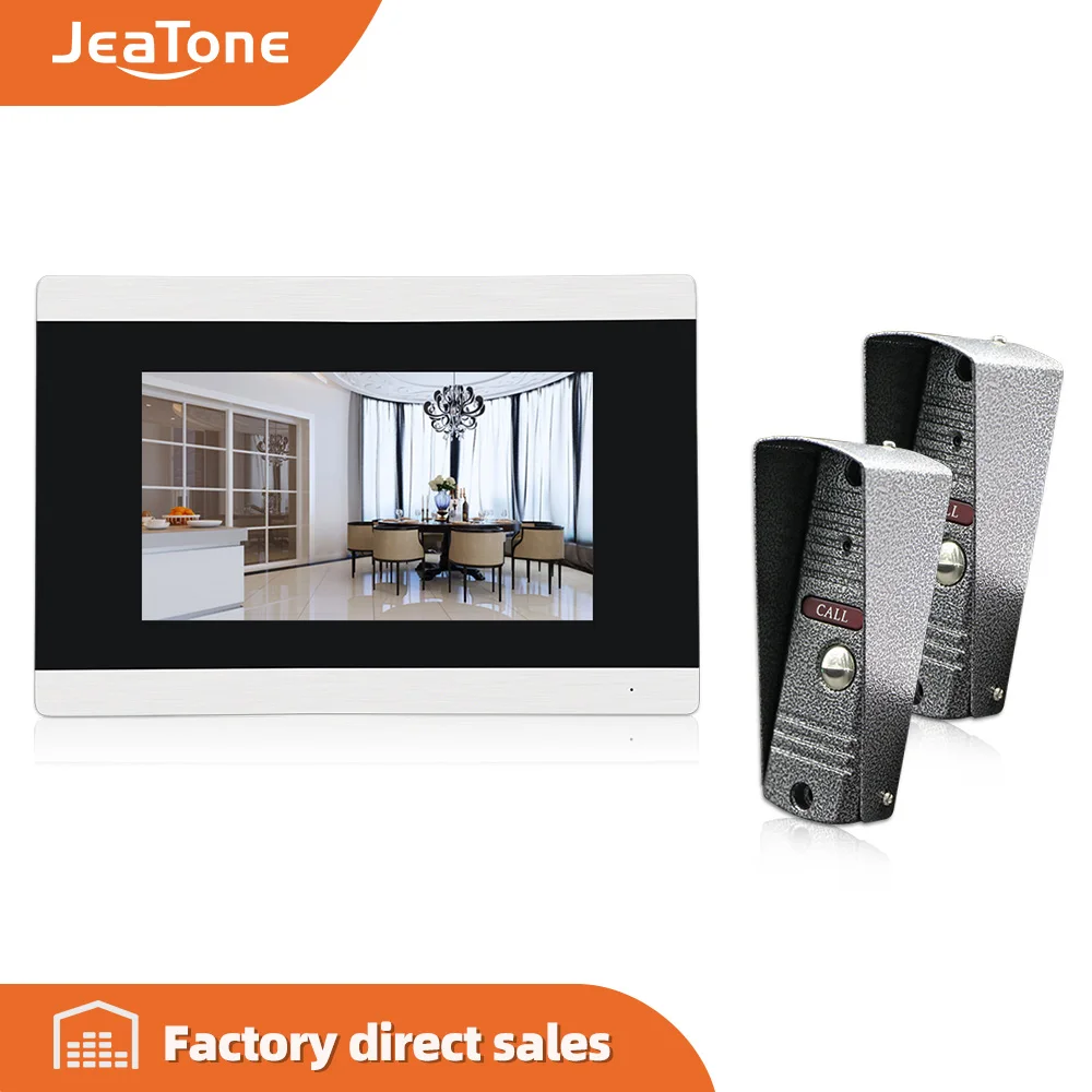 JeaTone сенсорный экран монитор HD проводной дверной звонок камера ИК светодиодный